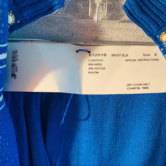 St John by Marie Gray 2pc cobalt Blue Suit Size 6 - Picture 7 of 8